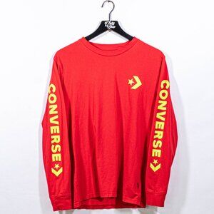 Converse Logo Spell Out Long Sleeve T-Shirt Medium Y2K Streetwear Skate